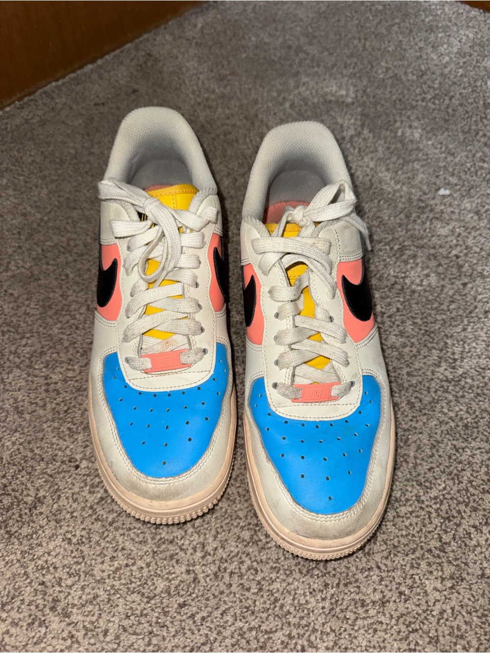 Women’s Colorblock Athletic Sneakers in Blue, Pink & Yellow